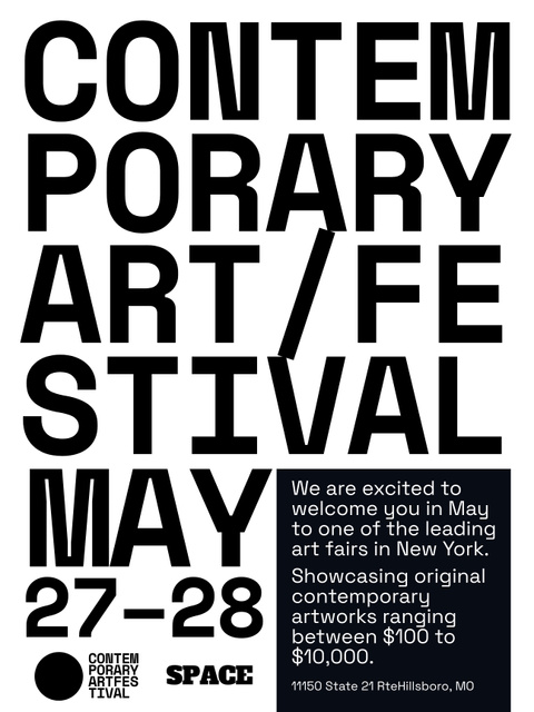 Exploring Contemporary Art Festival In White Poster US Πρότυπο σχεδίασης