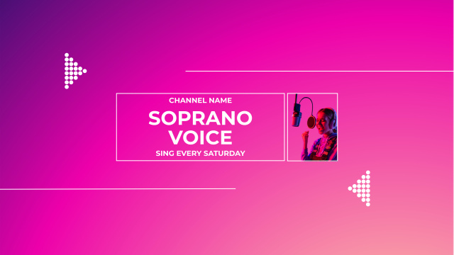 Designvorlage Inspirational Channel With Soprano Voice Singer für Youtube