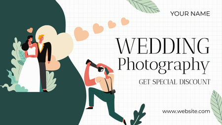 Designvorlage Sonderrabatt für Hochzeitsfotografie für Youtube Thumbnail