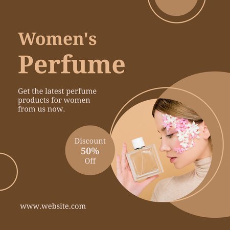 Designvorlage Zarte Frau mit Parfüm für Instagram AD