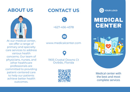 Offer of Services of Professional Doctors in Medical Center Brochure Design Template