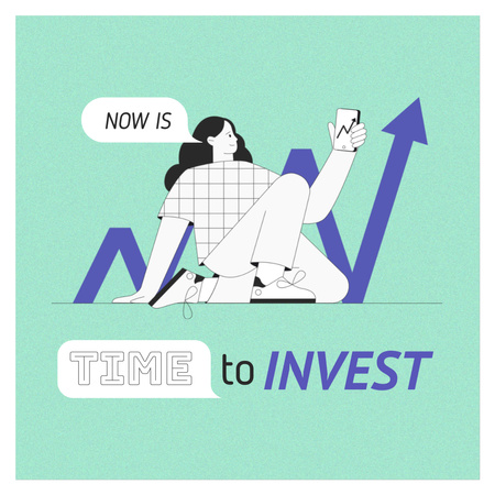 Girl on Investments Diagram Instagram Design Template