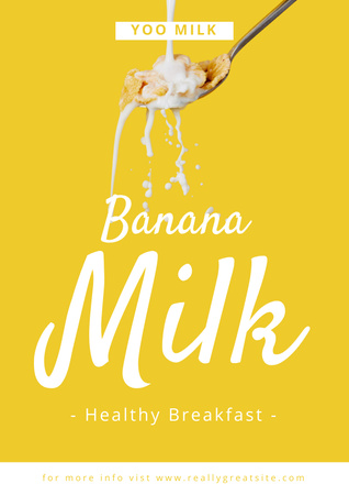 Предложение здорового завтрака на желтом Poster – шаблон для дизайна