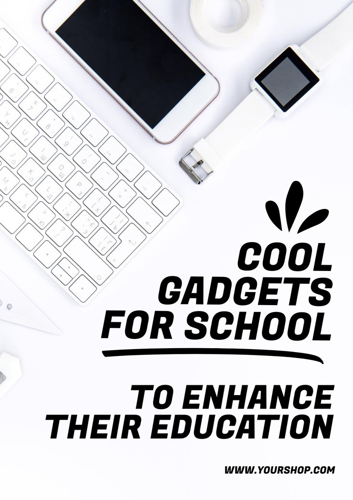 Sale Offer of Gadgets for School Poster Πρότυπο σχεδίασης