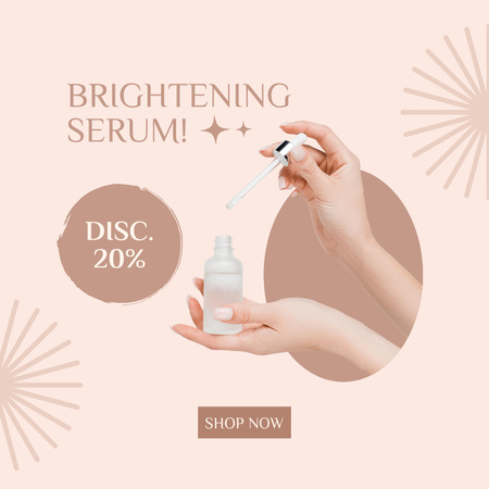 Designvorlage Brightening Organic Cosmetics Offer für Instagram