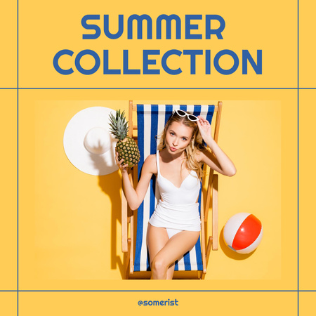 Female Summer Clothes Ad Instagram Design Template