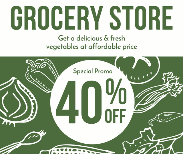 Designvorlage Affordable And Fresh Veggies With Discount für Facebook