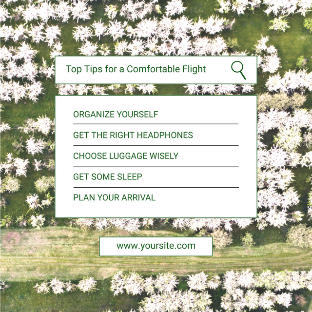 Tips for Comfortable Travelling by Plane Instagramデザインテンプレート
