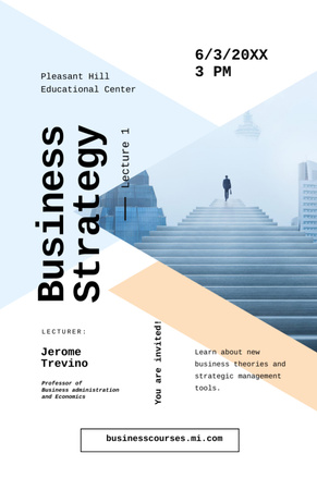 Promoção de série de palestras sobre estratégia de negócios que define tendências Invitation 5.5x8.5in Modelo de Design