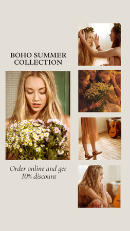 Summer Boho Collection  Instagram Story Design Template