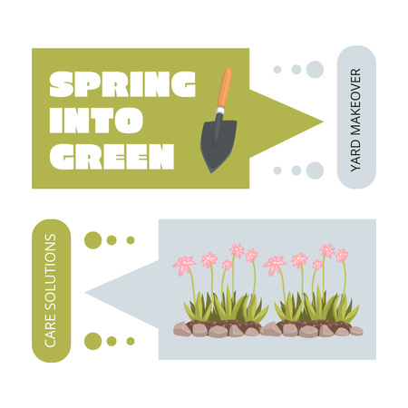 専門家による庭の春のお手入れパッケージ Instagram ADデザインテンプレート