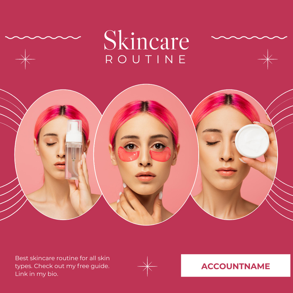 Ontwerpsjabloon van Instagram van Skincare Routine Ad