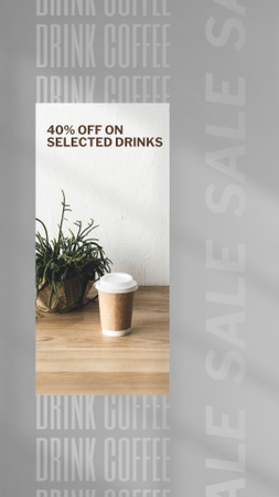 Caffe Ad with Coffee Cup Instagram Story Modelo de Design