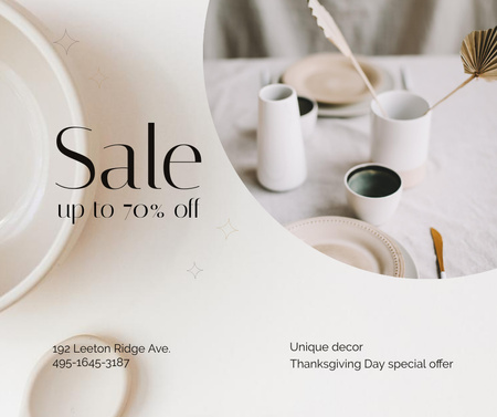 Home Decor Offer for Thanksgiving Day Facebook Design Template