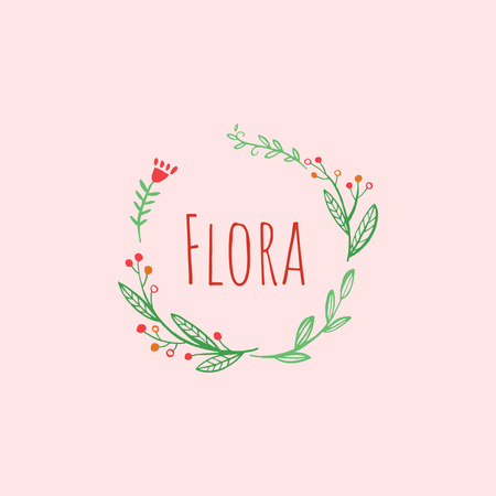 Floral Shop Emblem Logo Šablona návrhu