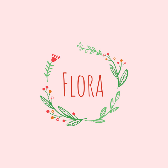 Floral Shop Emblem Logo Tasarım Şablonu