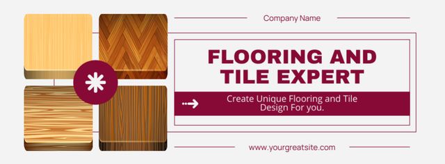 Flooring & Tile Expert Ad with Various Samples Facebook cover Tasarım Şablonu