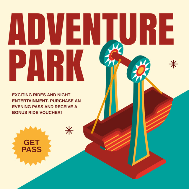 Spectacular Adventure Park Offering Fun And Entertainment Instagram Design Template
