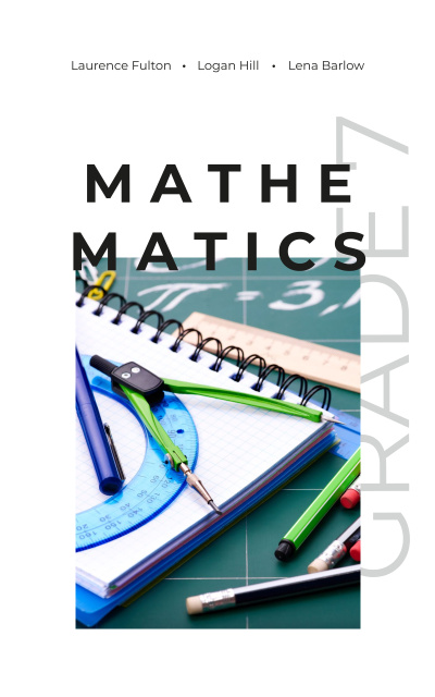 Math Tutorial with Stationery Book Cover Šablona návrhu