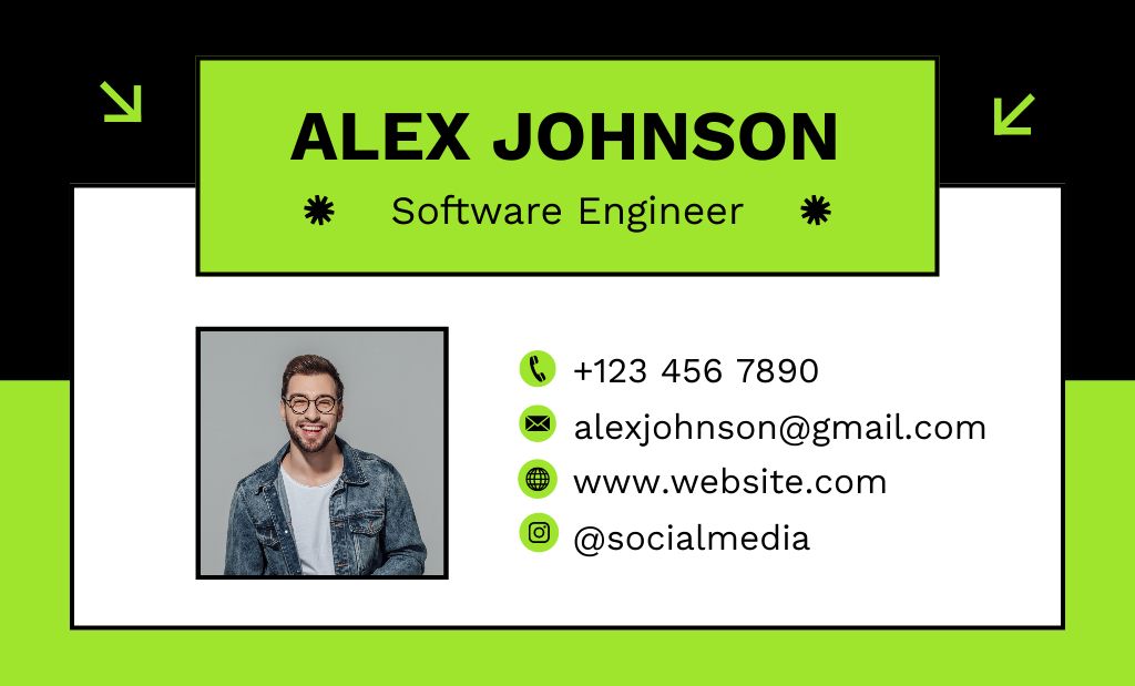 Template di design Software Engineering Services Business Card 91x55mm