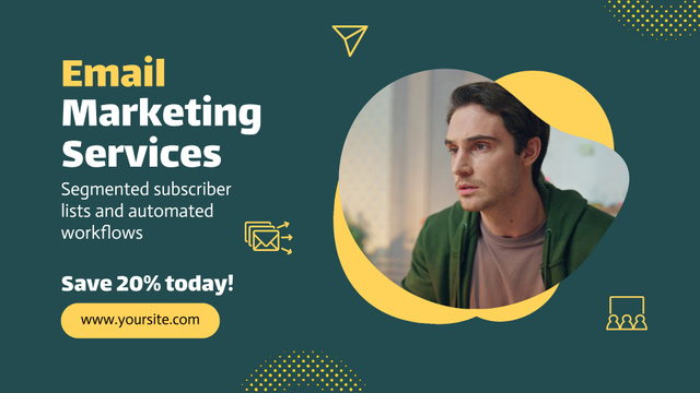 Plantilla de diseño de Email Marketing Services At Discounted Rates Offer In Green Full HD video 
