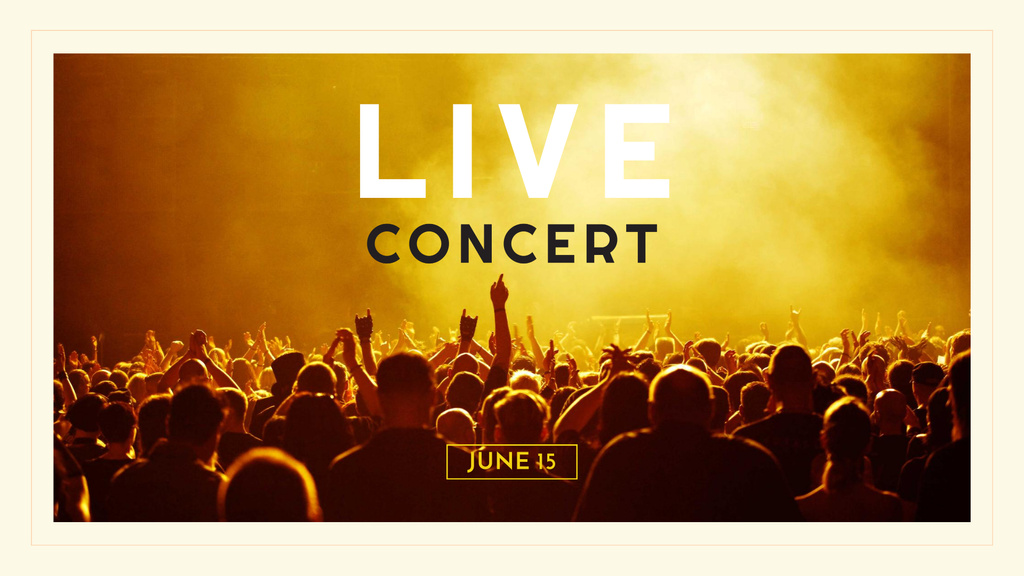 Event Announcement with Crowd on Concert FB event cover Modelo de Design