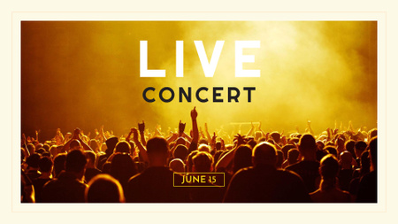 Event Announcement with Crowd on Concert FB event cover Design Template