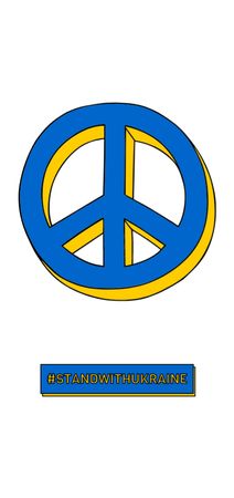Peace Sign with Ukrainian Flag Colors Flyer DIN Large Modelo de Design