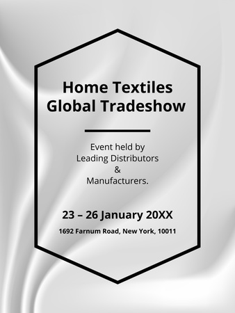 Home Textiles Tradeshow Announcement Poster 36x48in Design Template