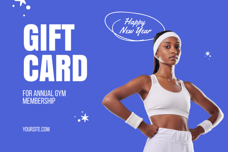 Ontwerpsjabloon van Gift Certificate van New Year Offer of Gym Membership