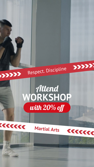 Szablon projektu Martial Arts Workshop At Discounted Rates Offer TikTok Video