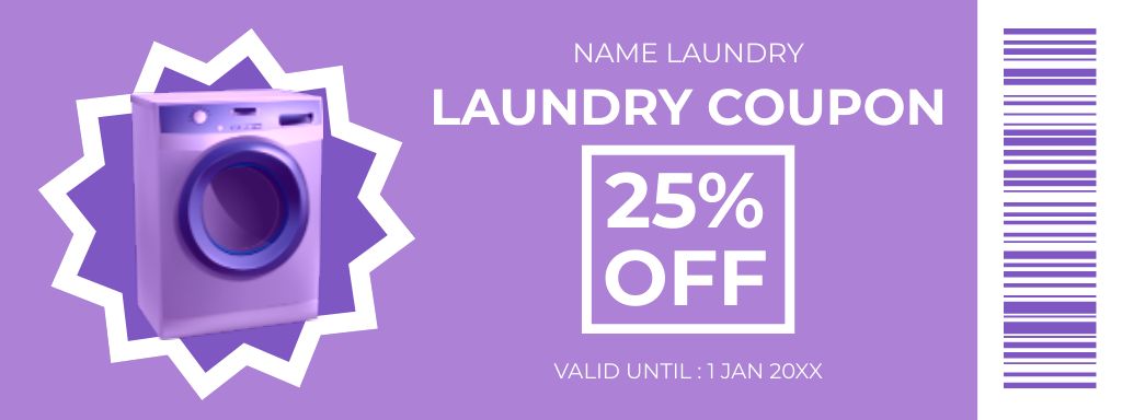 Modèle de visuel Discount Voucher for Laundry Services - Coupon