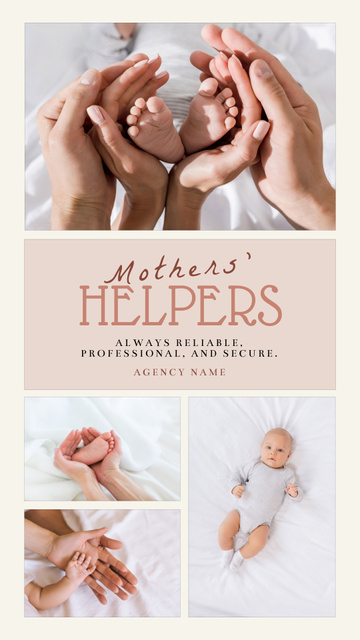 Mom and Dad Hugging the Baby’s Legs Hands Instagram Story Design Template