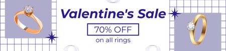 Распродажа золотых колец на День святого Валентина Ebay Store Billboard – шаблон для дизайна