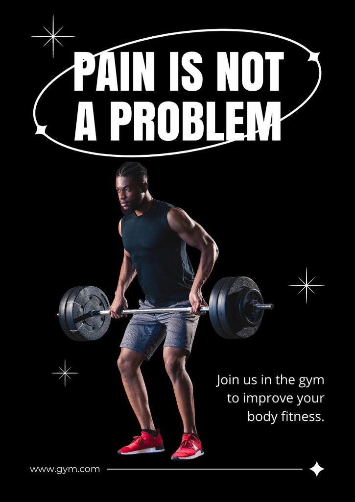 Plantilla de diseño de Inspiration with Muscular Man Poster A3 