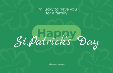 Happy St. Patrick's Day on Green Thank You Card 5.5x8.5in Šablona návrhu