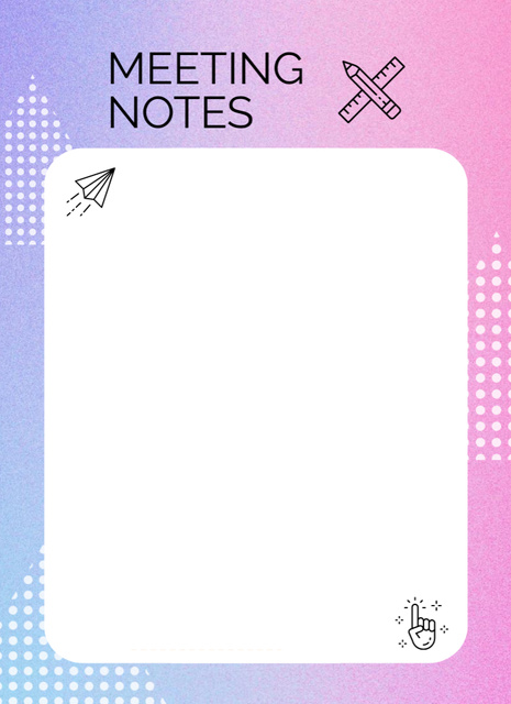 Corporate Meeting Notes In Gradient Notepad 4x5.5in Design Template