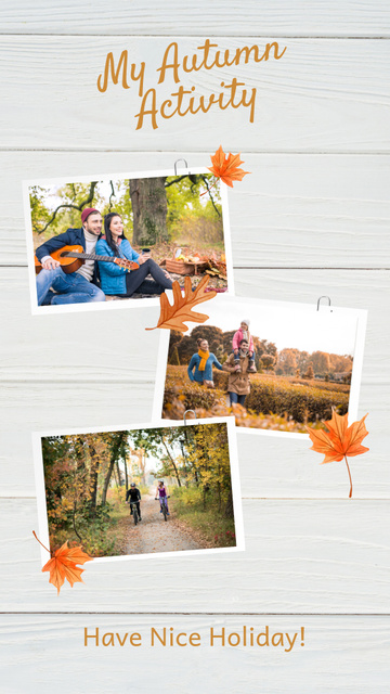 Template di design Inspiration for Fall Activity with Photos  Instagram Story
