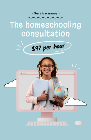 Flexible Home Education Ad on Blue Flyer 5.5x8.5in tervezősablon