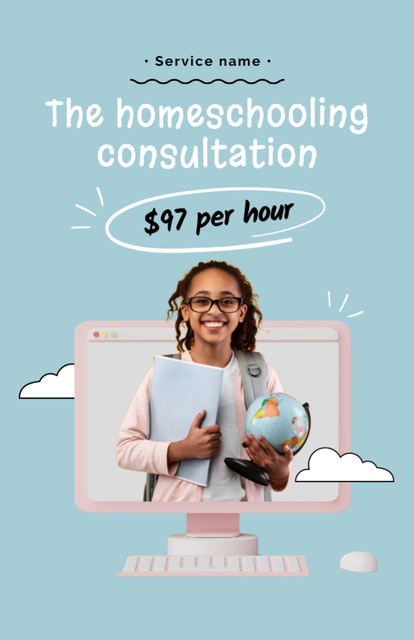Flexible Home Education Ad on Blue Flyer 5.5x8.5in Πρότυπο σχεδίασης