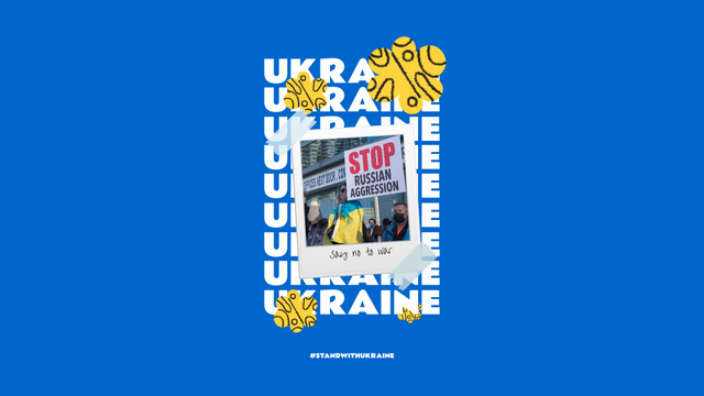 Stop Russian Aggression against Ukraine Zoom Background Design Template