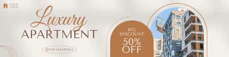 Luxury Apartment Discount Offer LinkedIn Cover Design Template