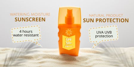 Sun Protection Cream Twitter Design Template