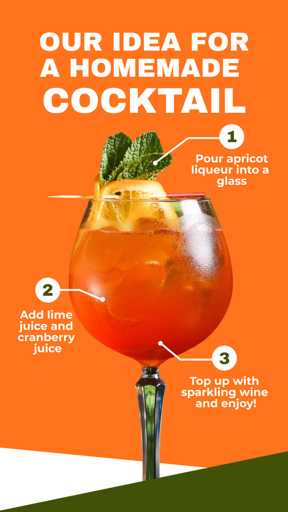 Idea for Homemade Cocktail Instagram Story Design Template