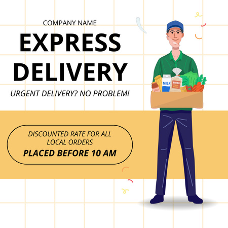 Express Delivery of Your Orders Animated Post Design Template