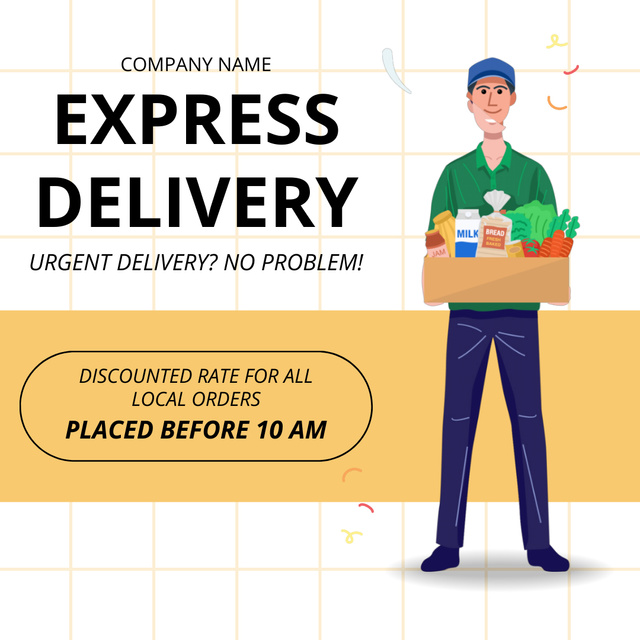 Express Delivery of Your Orders Animated Postデザインテンプレート