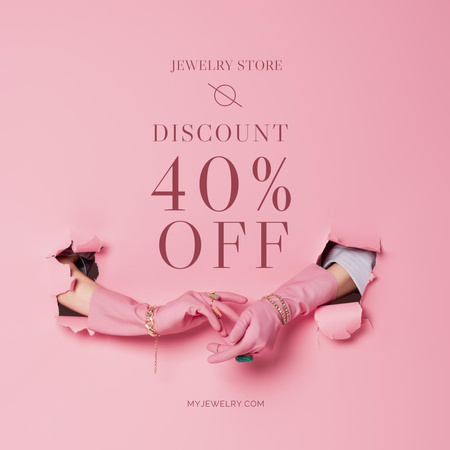 Jewelry Store Promotion with Bracelets Instagram Design Template
