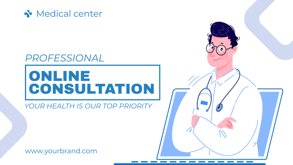 Offer of Online Doctor's Consultation Youtube Thumbnail Modelo de Design