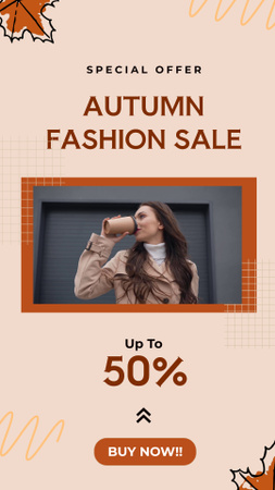 Discount on Fashionable Autumn Collection for Women Instagram Video Story Design Template
