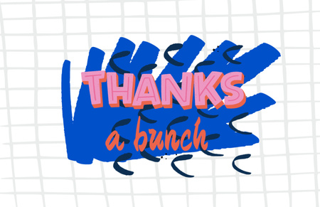Cute Thankful Phrase on Blue Illustration Thank You Card 5.5x8.5in – шаблон для дизайну